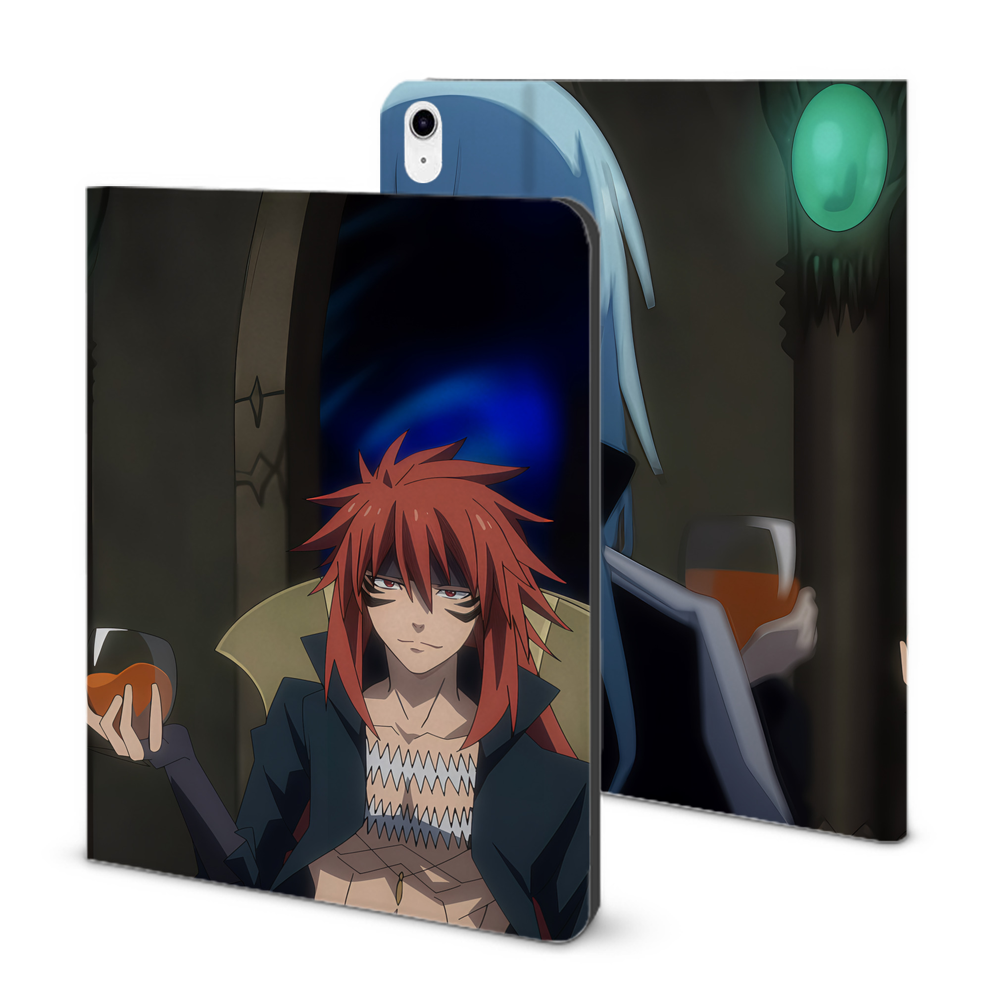 （画像用） 転スラ Regarding Reincarnated to Slime IPad ケース ブック型 PUレザー TPU 耐衝撃 軽量 薄型 ペン収納なし 全面保護 IPad 各モデル対応